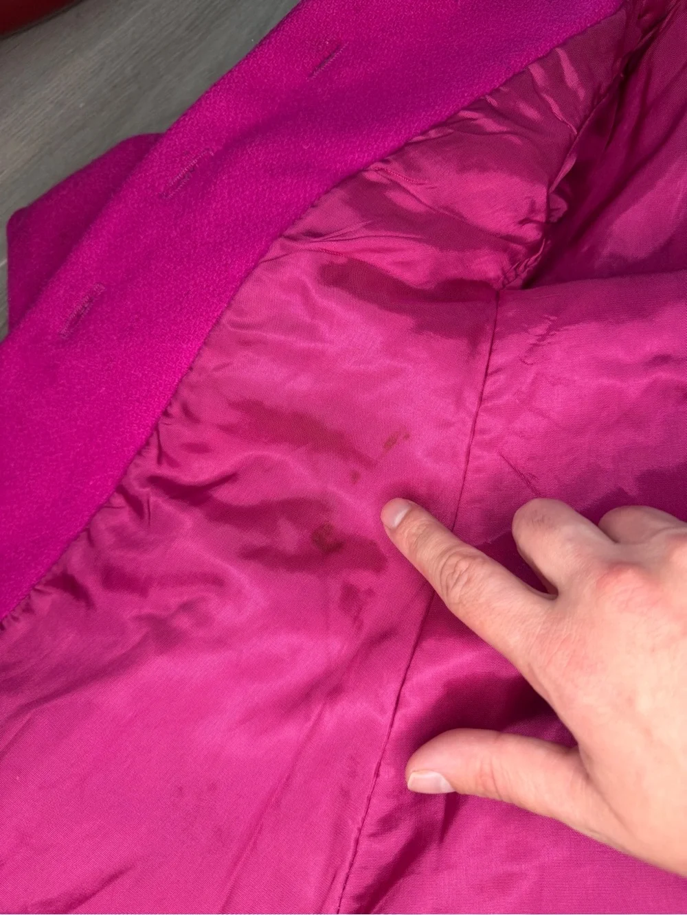 Vintage Rothschild Girls Wool Coat Pink Velvet Bow USA Sz 4